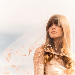 ROSE GOLD Metallic Flaked Bridal Veil Hera by Cleo and Clementine image 5