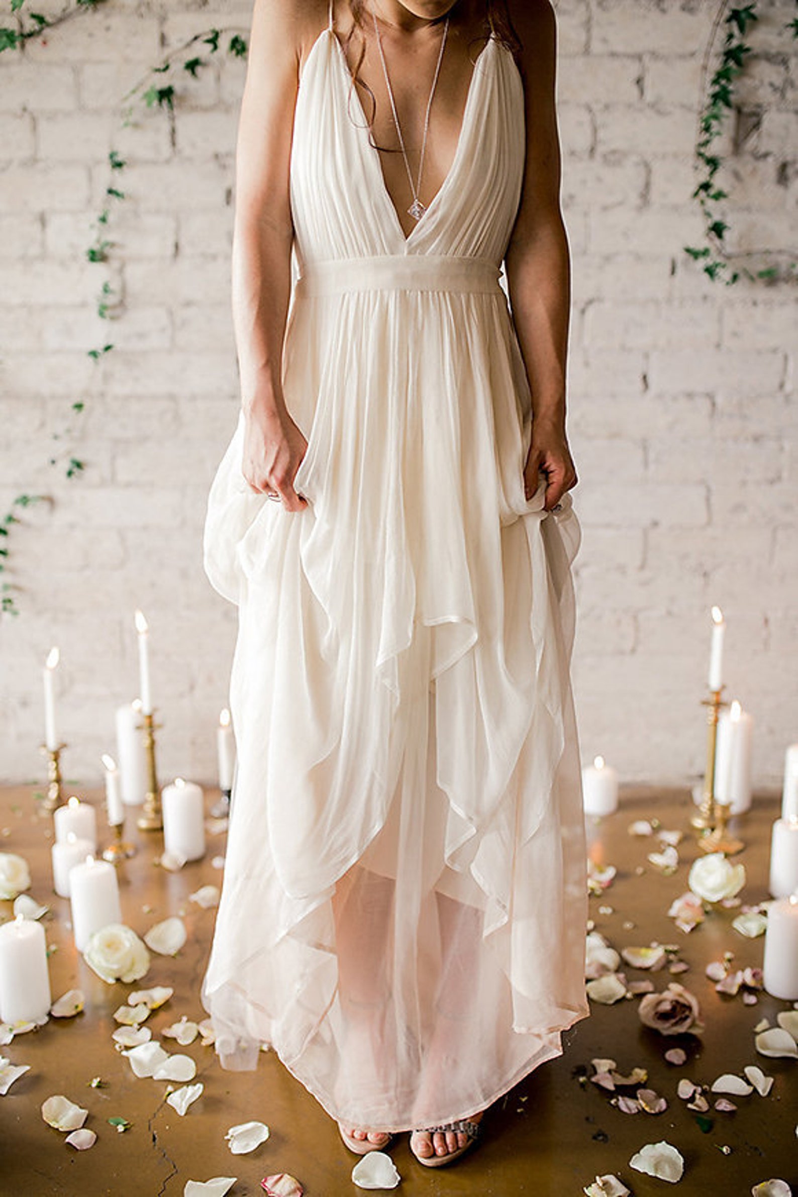 Silk Gauze Ombre Wedding Gown The Clementine by Cleo and Etsy