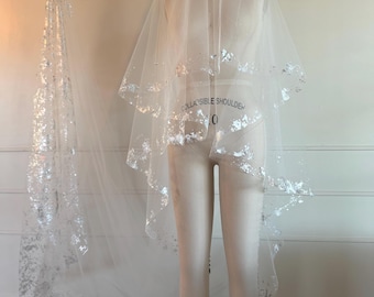 SILVER Metallic Flaked Bridal Veil - Hera by Cleo and Clementine
