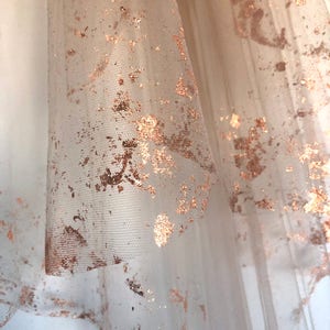 ROSE GOLD Metallic Flaked Bridal Veil Hera by Cleo and Clementine image 2