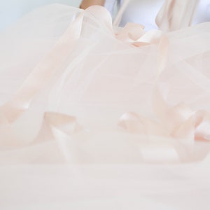 Ombre Hand Dyed Blush Pink Bridal Veil Cathedral, Blusher, Double Tier, Elbow, Finger Tip by Cleo and Clementine image 3