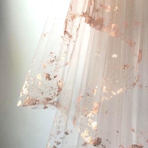 ROSE GOLD Metallic Flaked Bridal Veil - Hera by Cleo and Clementine