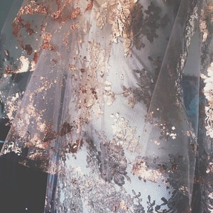 ROSE GOLD Metallic Flaked Bridal Veil Hera by Cleo and Clementine image 3