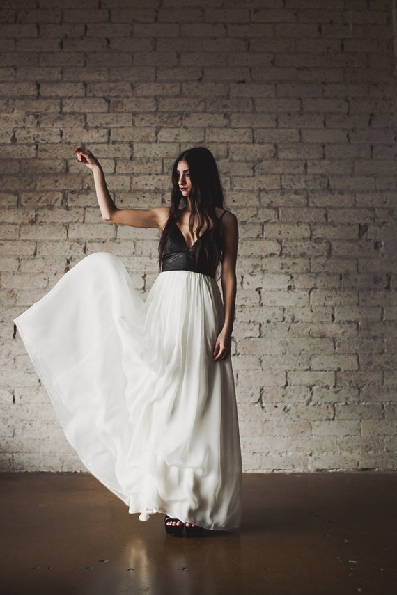Silk top gauze dress