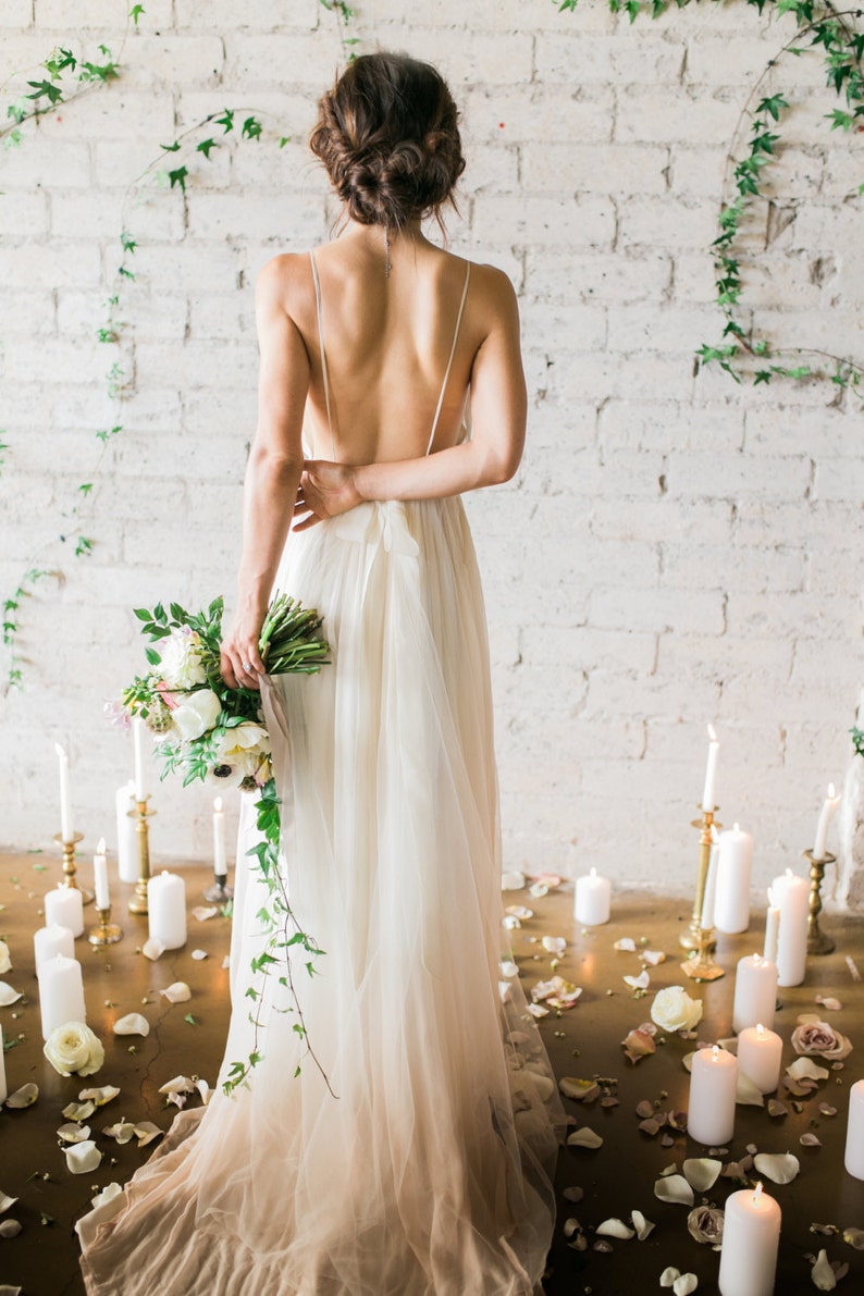 Silk Gauze Ombre Wedding Gown The Clementine by Cleo and Clementine image 4