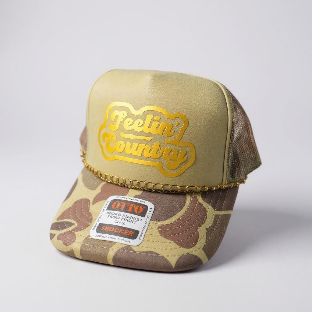 Camo Trucker Hat: Women's Feelin' Country Snapback