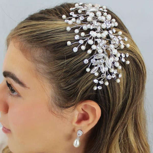 ANNIE - Swaroski Crystals and Pearls Hair Comb -RTS