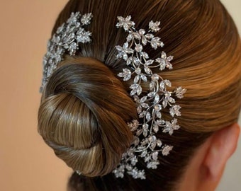 VICTORIA - Simulated Diamonds Bridal Hair Comb