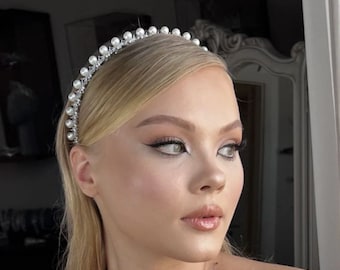 ELLA - Simulated Diamonds and Pearls Headband