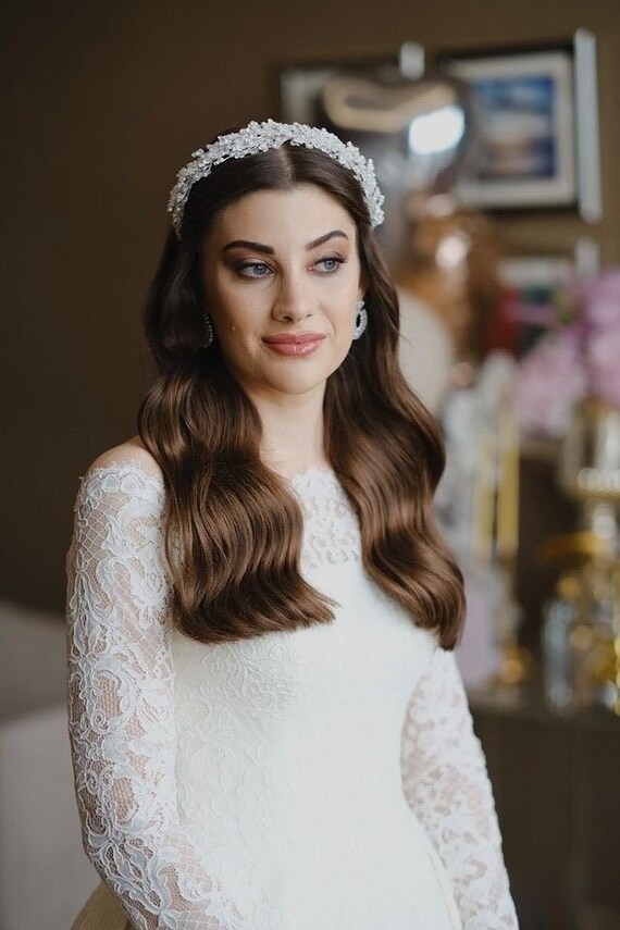 TESSA - Pearls, Beads and Swarovski Crystals Bridal Headband  display picture 1