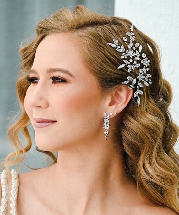 GISELLE- Swarovski Crystal Bridal Hair Side Piece - Etsy