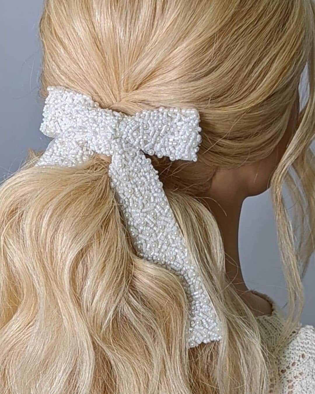 HAZEL - Pearls & Beads Embellished Hair Bow - Etsy display picture 1
