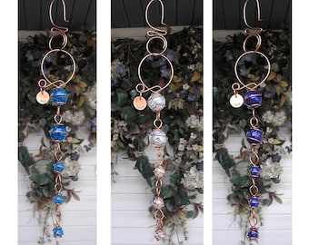 Personalized glass and copper suncatcher, porch and patio decor, indoor plant and garden gift