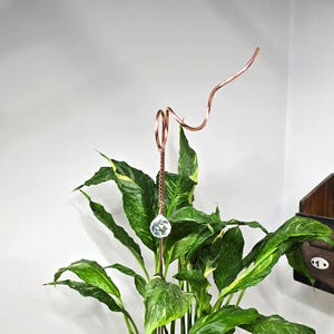 Plant suncatcher, crystal plant stake, rainbow maker suncatcher, copper garden art, whimsical garden gift