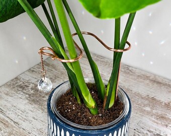 Plant Support Stake, Crystal Suncatcher Houseplant Decor, Rainbow Prism