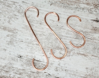 Plant support copper hook set of 3, stem holder for leaning plants, indoor houseplant accessories, garden and plant gifts