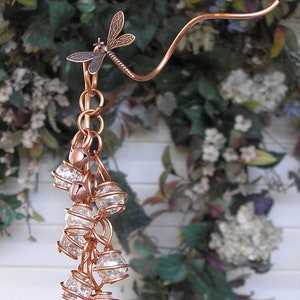 Electroculture copper coil stake, dragonfly garden antenna, butterfly glass suncatcher, plant mom gardening gift image 1