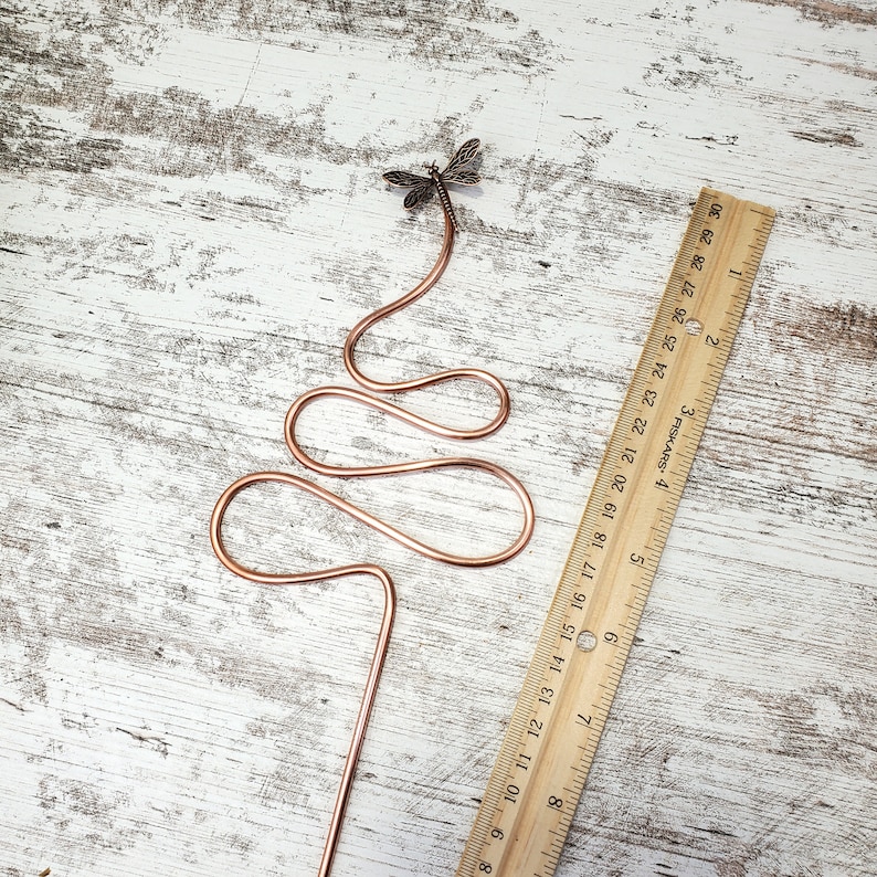 Dragonfly Copper Trellis Plant Stake, Decorative Indoor Houseplant Support, Gardening Gifts image 6