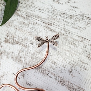 Dragonfly Copper Trellis Plant Stake, Decorative Indoor Houseplant Support, Gardening Gifts image 4