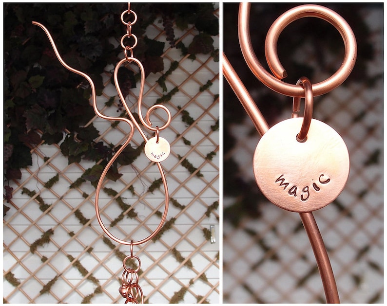Copper Glass Handmade Gift Personalized Custom for Him or Her Rainbow Wind Chimes Dragonfly Butterfly