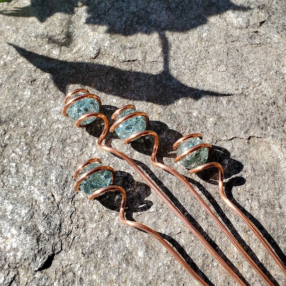 Garden Art Plant Markers, Copper Gardening Accessories, Jeweled Fairy Garden Stake, Plant Mom Gifts