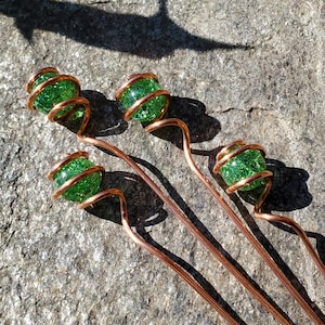 Glass plant stakes, copper garden markers, decorative planter accessories, garden decor, whimsical plant lover gifts
