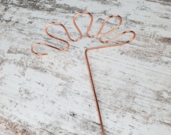 Indoor Copper Plant Support Stake, Garden and Houseplant Accessories, Large and Small Stem Holder Supports, Gardening Gifts
