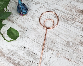 Copper circle trellis, indoor plant support stake, decorative houseplant stick, garden decor, gardening gifts