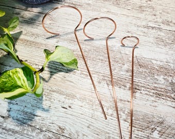 Handcrafted Copper Plant Support Stake, Indoor Garden Accessories