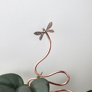 Dragonfly Copper Trellis Plant Stake, Decorative Indoor Houseplant Support, Gardening Gifts image 5