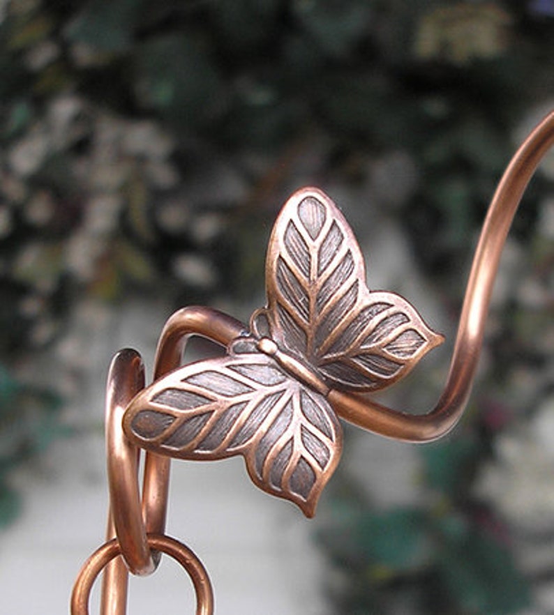 Electroculture copper coil stake, dragonfly garden antenna, butterfly glass suncatcher, plant mom gardening gift image 7
