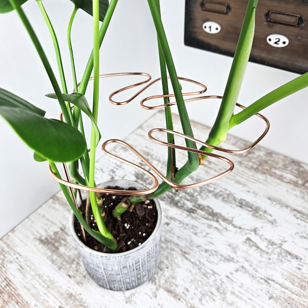 Monstera Leaf Plant Support Stake, Copper Indoor Plant Accessory, Plant Lover Gifts