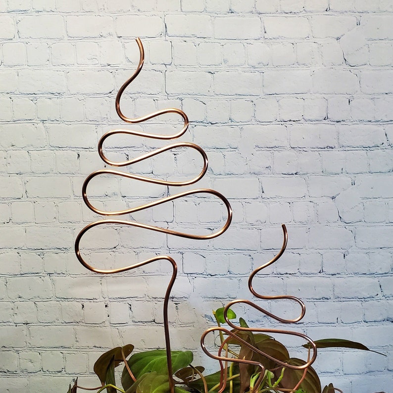 Copper plant trellis, indoor plant support stake, copper garden stakes, plant accessories, gardener gifts, plant mom image 1