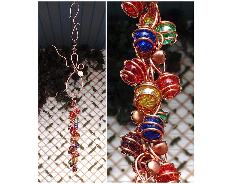 Copper Glass Handmade Gift Personalized Custom for Him or Her Rainbow Wind Chimes Dragonfly Butterfly