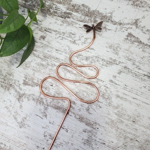 Dragonfly Copper Trellis Plant Stake, Decorative Indoor Houseplant Support, Gardening Gifts image 7
