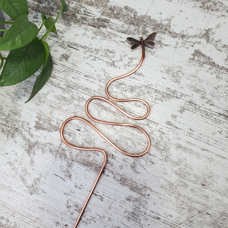 Dragonfly Copper Trellis Plant Stake, Decorative Indoor Houseplant Support, Gardening Gifts image 7