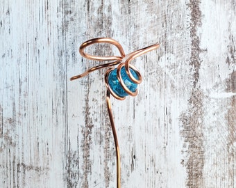 Dragonfly Copper Garden Stake, Glass Suncatcher