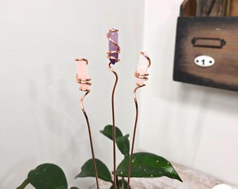 Estacas de cristal para plantas, varillas decorativas para macetas y jardineras, accesorios de cobre para plantas de interior, regalos únicos de agradecimiento