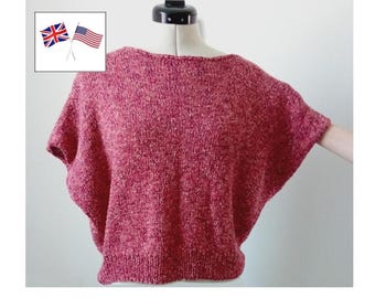 Modello PDF per maglione semplice - Facile da lavorare a maglia - Ideale per principianti - Maglione estivo senza maniche