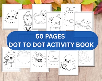 Dot to Dot Activity Book for Kids, 50 Pages (PDF file)