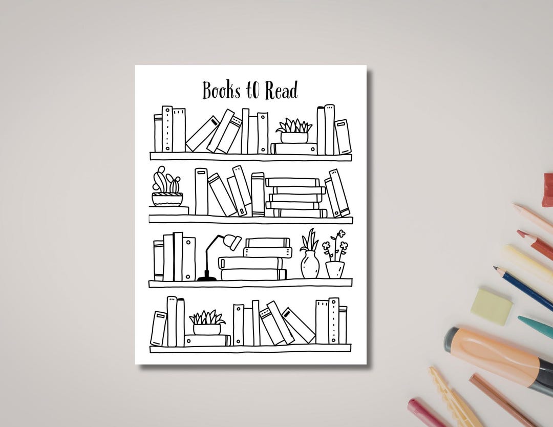 Books to Read Printable, Reading Tracker, Printable Bookshelf Log - Etsy