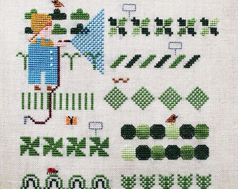 cross stitch pattern PDF Vegetable Garden