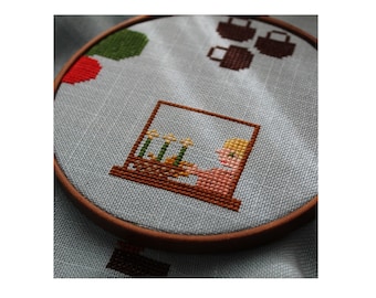 cross stitch pattern PDF Spring Baskets