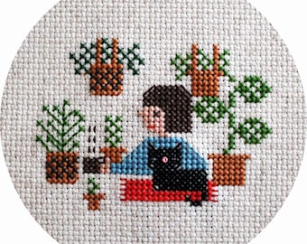 cross stitch pattern PDF House Plants