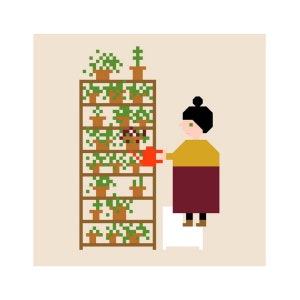 cross stitch pattern PDF Plant Shelf image 1