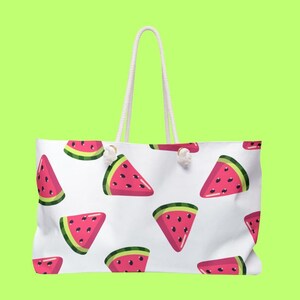 Watermelon Print Weekender Bag: Stylish Beach Tote, Summer Travel