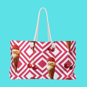 Kirscheis Weekender Tasche, Sommer Reisetasche, Pool Tasche, Strandtasche, lustiges Geschenk für sie, Picknick Zubehör