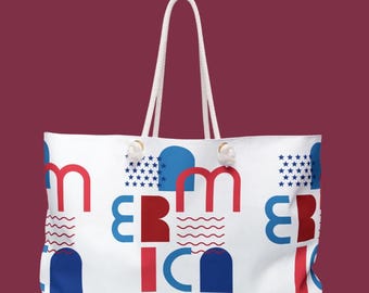 Superschöne Weekender-Tasche: America Beach Tote, Reisetasche