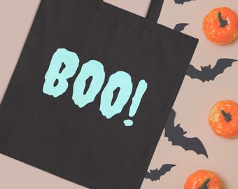 Spooky Halloween Tote Bag for Candy Trick-or-Treat, scary fall decor