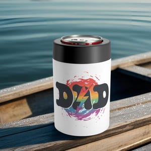 Rainbow Dad Dosenhalter: Edelstahl Getränkehülse